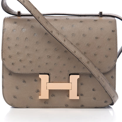 Hermes Ostrich Constance 18 Gris Asphalte 7 of 10
