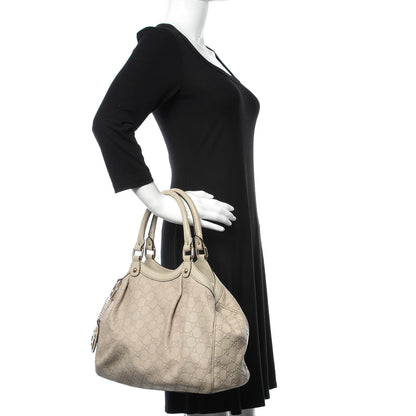 Gucci Guccissima Medium Sukey Tote Mystic White 2 of 16