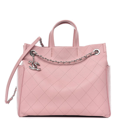 Chanel Grained Calfskin Small CC Pocket Tote Pink 1 of 12