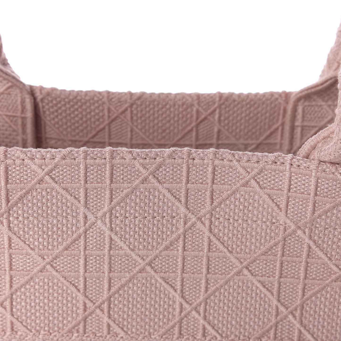 Canvas Embroidered Cannage Medium Book Tote Bois De Rose