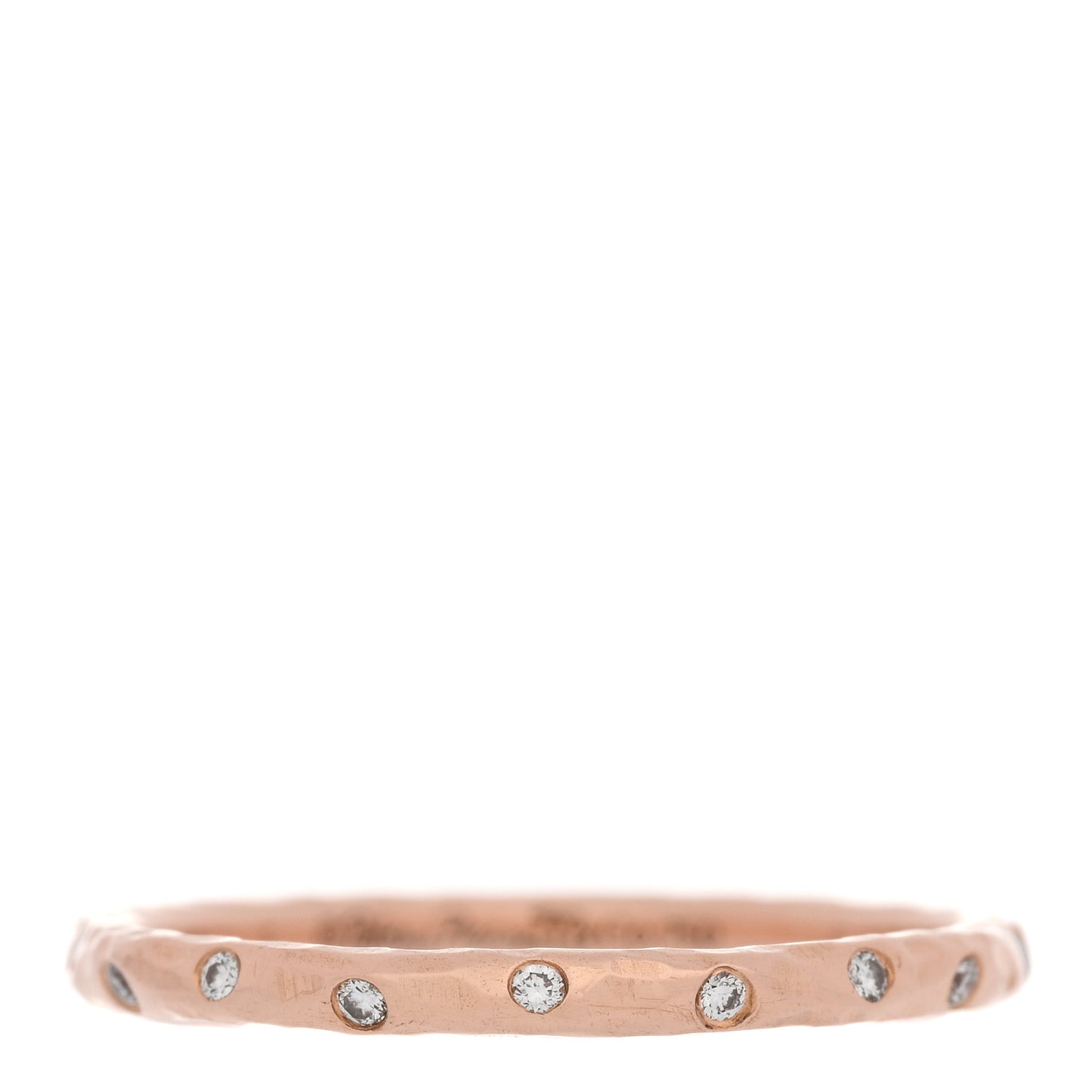 18K Rose Gold Diamond Paloma Picasso Hammered Ring 54 6.75