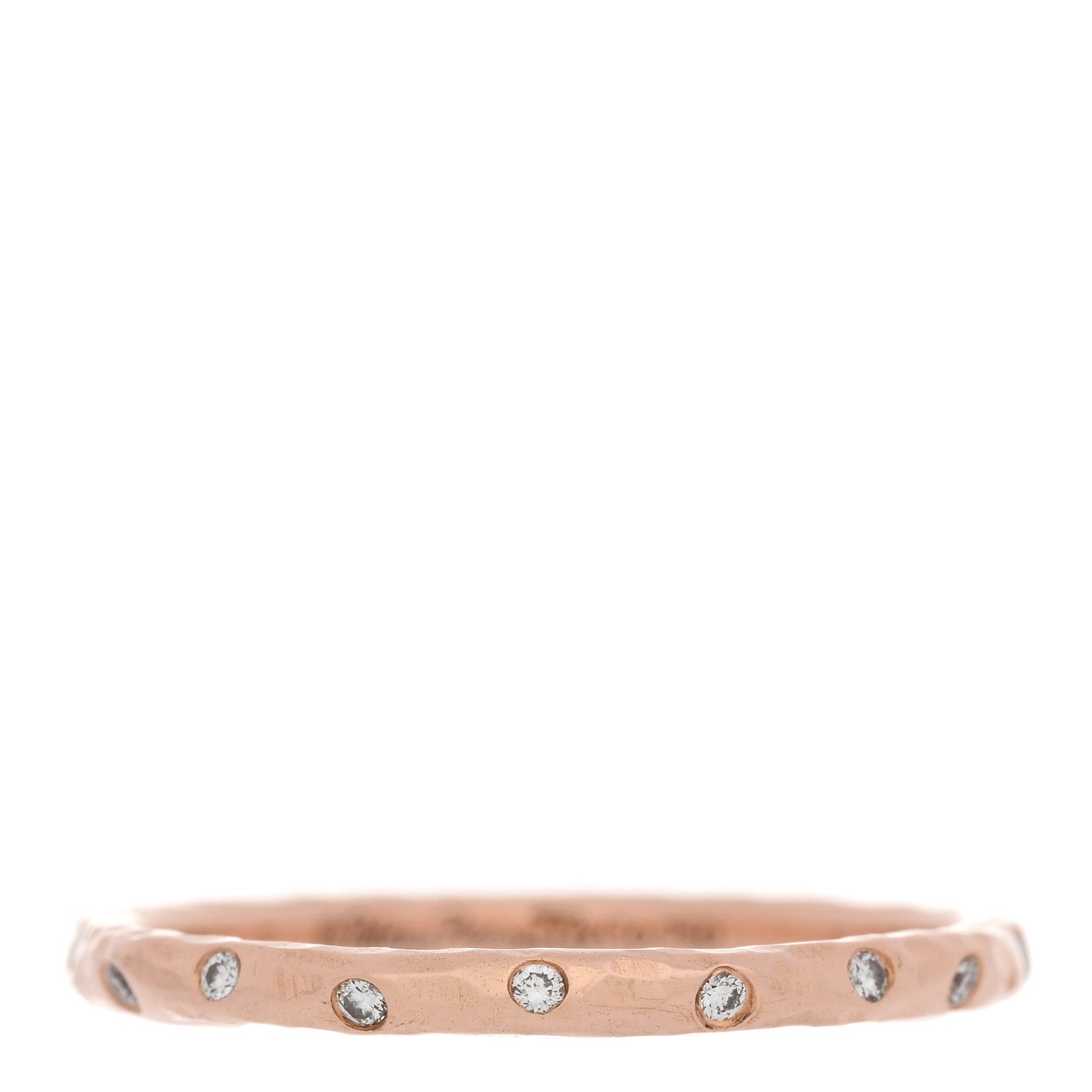 Tiffany 18K Rose Gold Diamond Paloma Picasso Hammered Ring 54 6.75 1 of 4