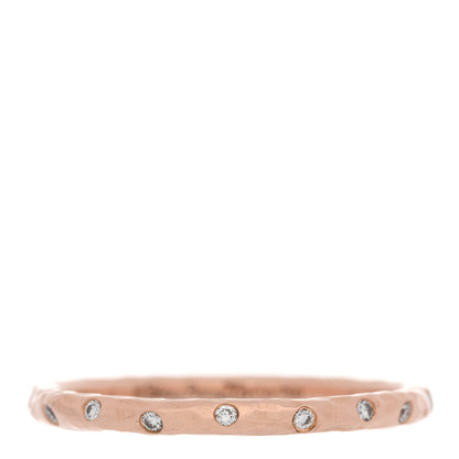 Tiffany 18K Rose Gold Diamond Paloma Picasso Hammered Ring 54 6.75 1 of 4