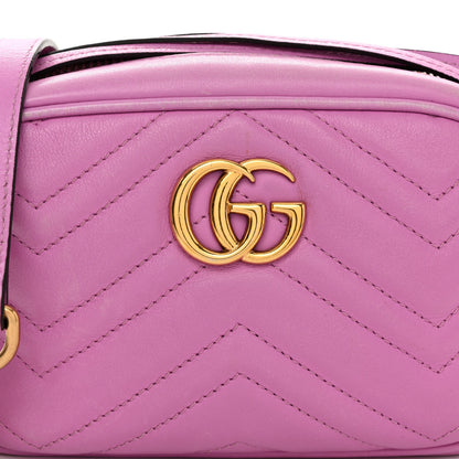 Gucci Calfskin Matelasse Mini GG Marmont Chain Shoulder Bag Candy Mousse 7 of 12
