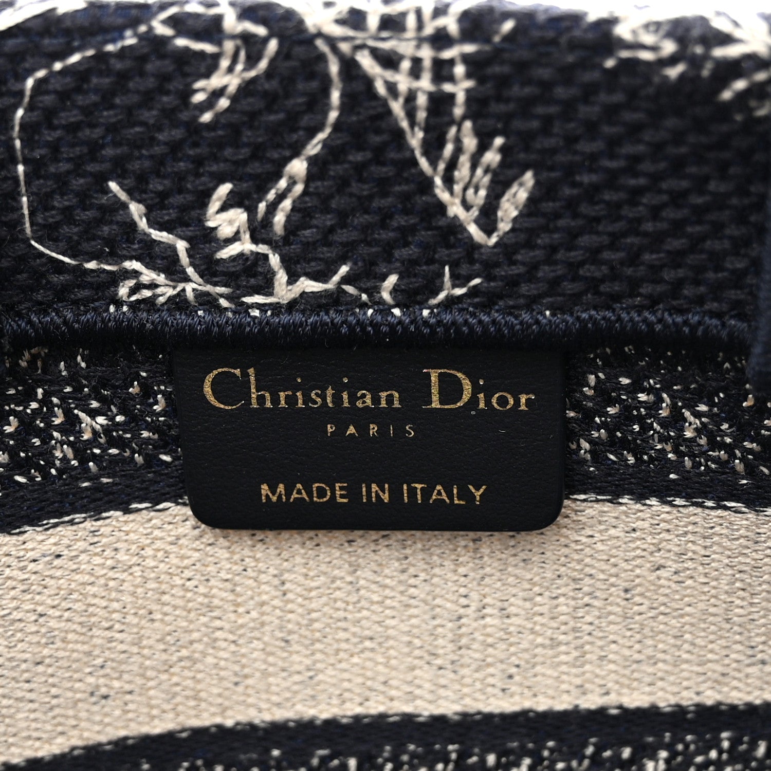 Christian Dior Canvas Embroidered Toile De Jouy Reverse Mini Book Tote With Strap Blue Multicolor 6 of 12