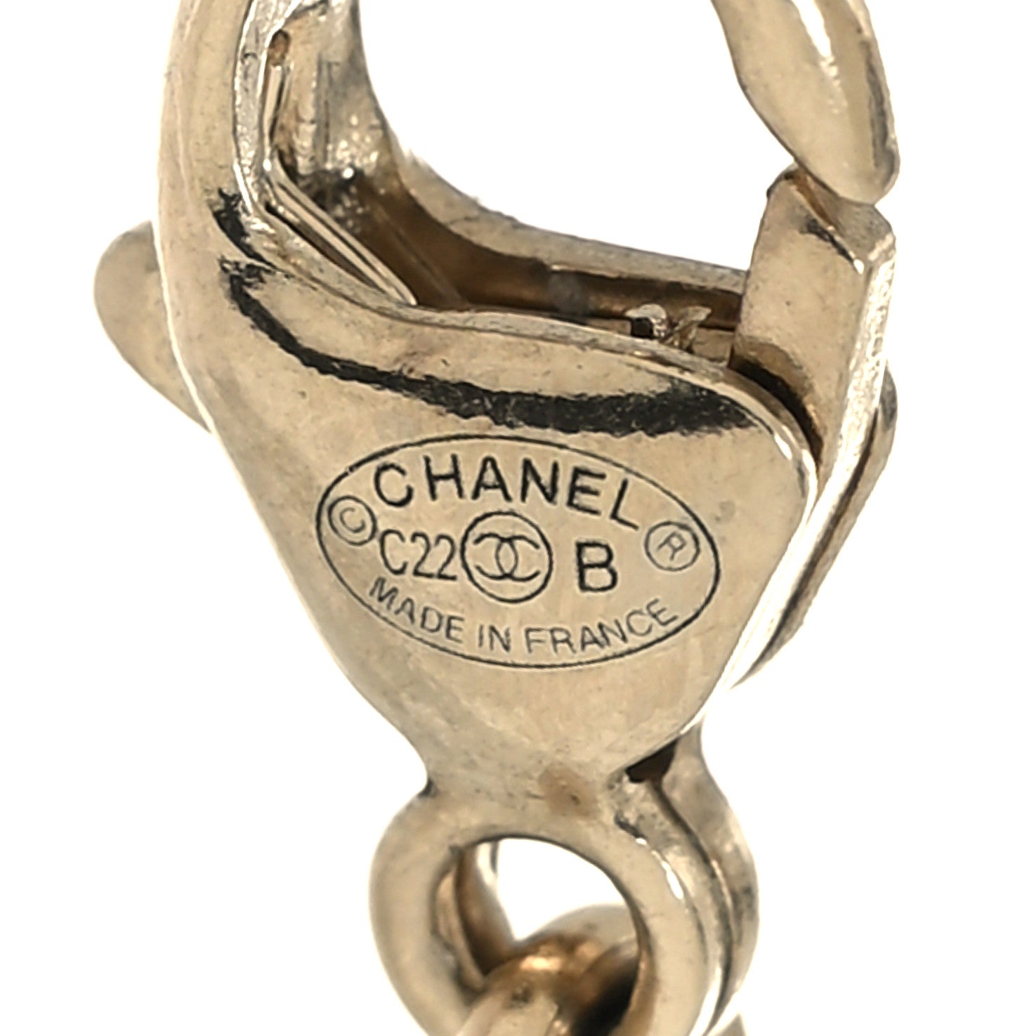 Chanel Pearl Crystal CC Heart Necklace Gold Pearly White Black 5 of 5