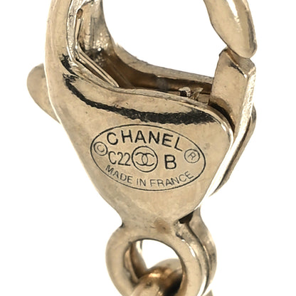 Chanel Pearl Crystal CC Heart Necklace Gold Pearly White Black 5 of 5