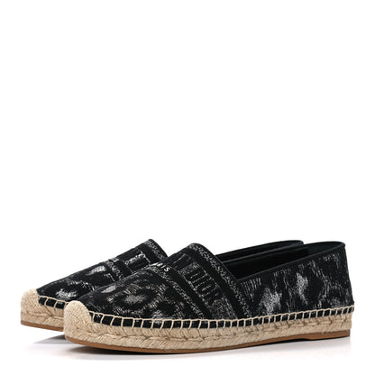 Christian Dior Lurex Embroidered Mizza Granville Espadrille 40.5 Black 3 of 9
