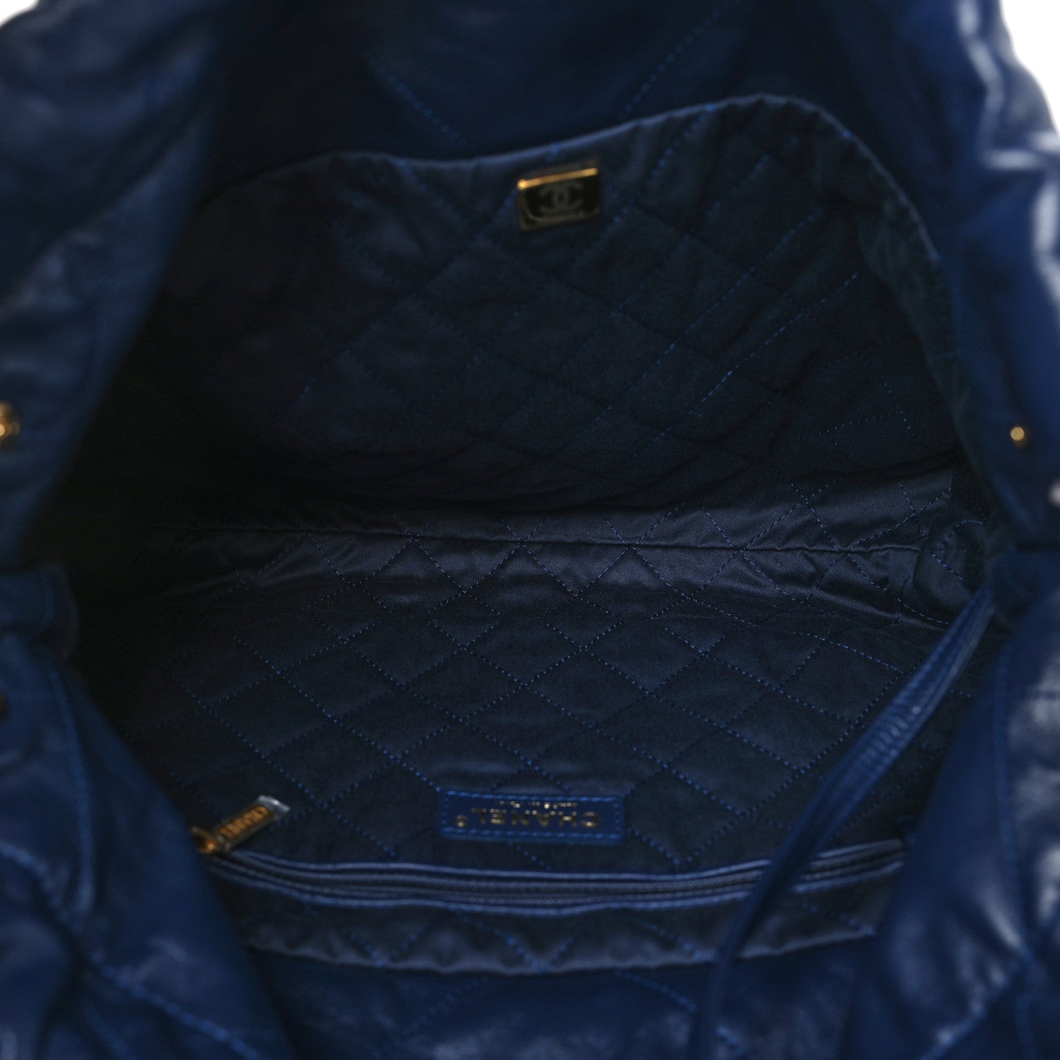 Chanel Shiny Calfskin Quilted Small Chanel 22 Navy 6 of 11