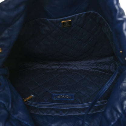 Chanel Shiny Calfskin Quilted Small Chanel 22 Navy 6 of 11