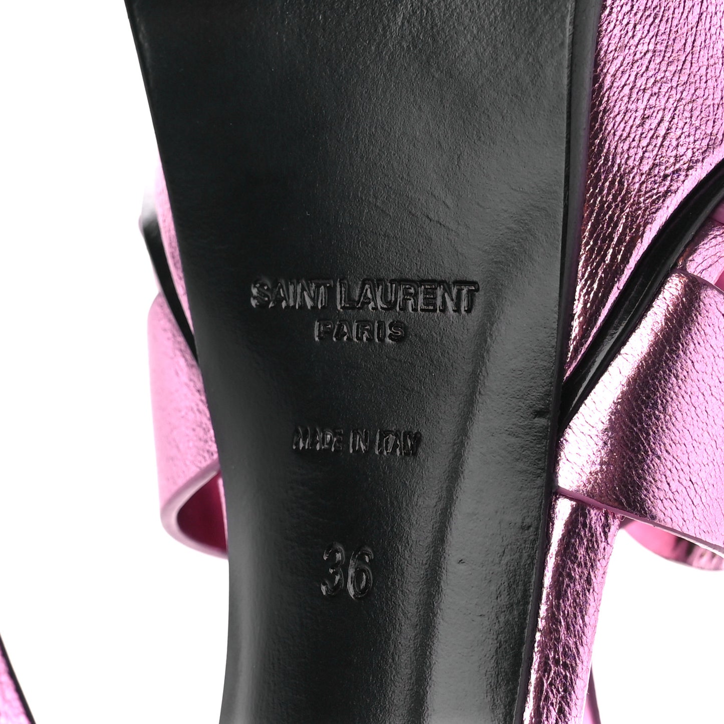 Metallic Calfskin Tribute 105 Platform Sandals 36 Pink