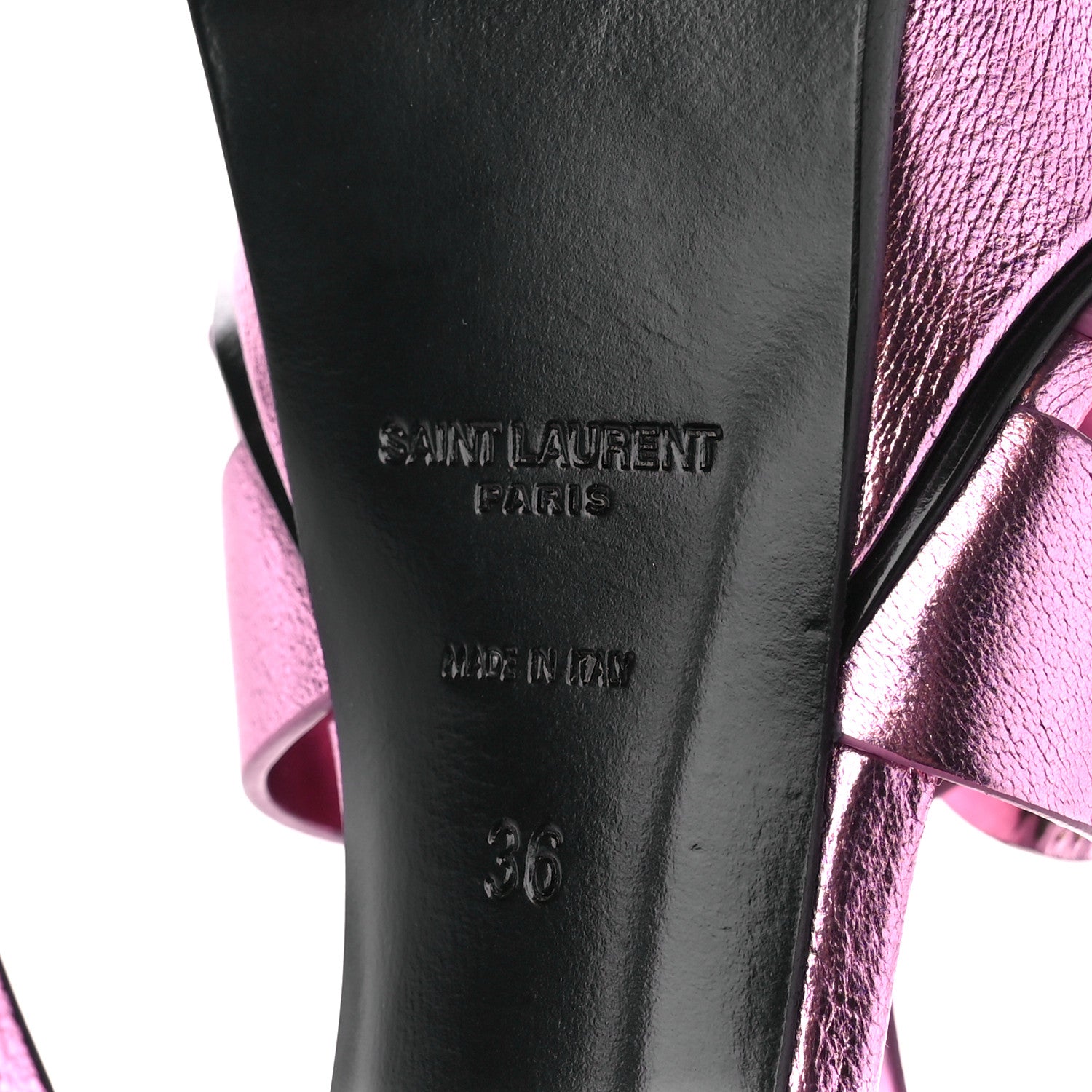 Saint Laurent Metallic Calfskin Tribute 105 Platform Sandals 36 Pink 6 of 9