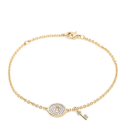 David Yurman 18K Yellow Gold Diamond Lock and Key Bracelet 1 of 5