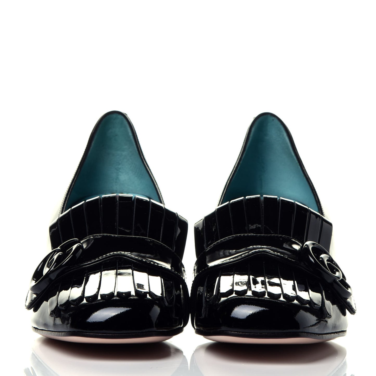 Vernice GG Marmont Fringe 50mm Loafer Pumps 39 Black