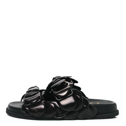 Valentino Garavani Kidskin Atelier 03 Rose Edition Double Buckle Slide Sandals 36 Black 1 of 9