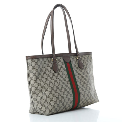 Gucci GG Supreme Monogram Medium Ophidia Shopping Tote Brown 3 of 10
