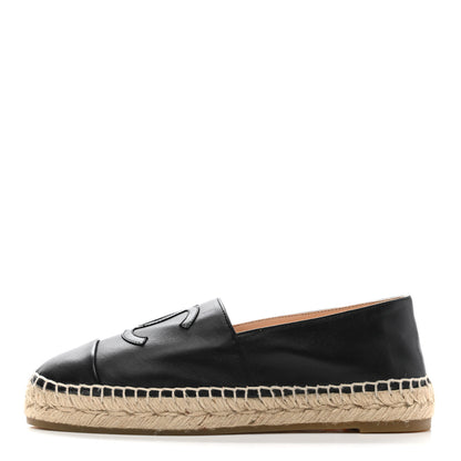 Chanel Lambskin CC Espadrilles 39 Black 1 of 11