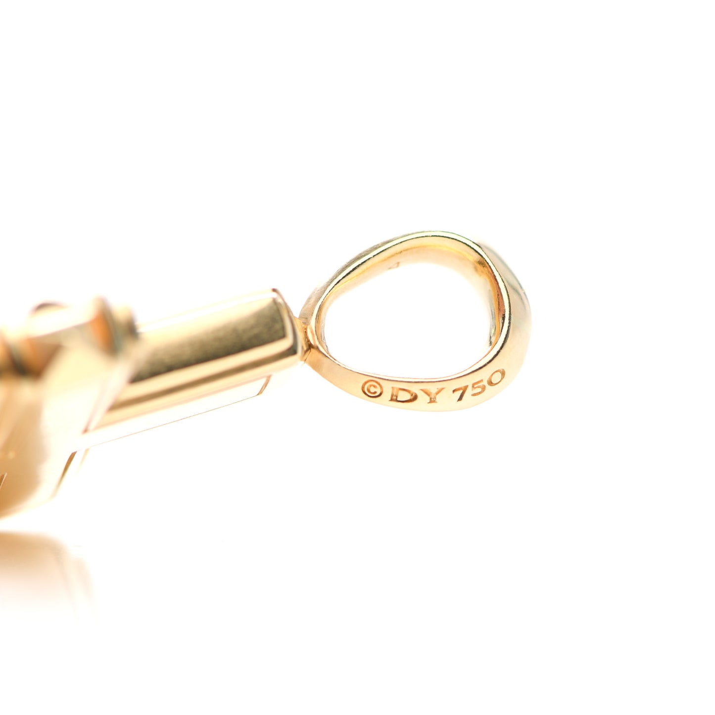 18K Yellow Gold 37mm Pyramid Cross Pendant