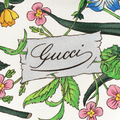 Gucci Silk Twill Flora Square Scarf White 2 of 5