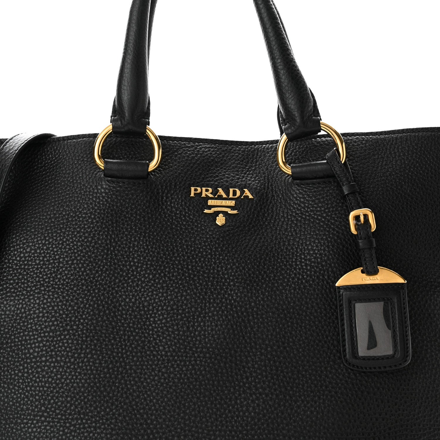Prada Vitello Daino Shopping Tote Black 8 of 10