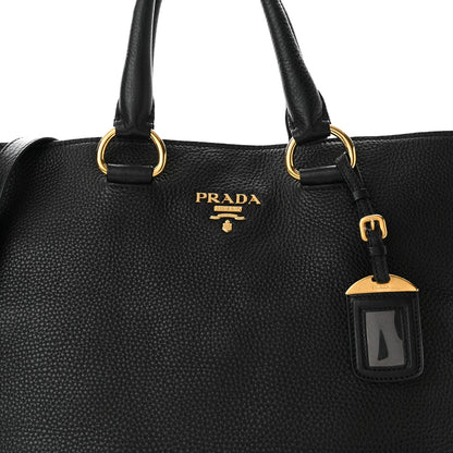 Prada Vitello Daino Shopping Tote Black 8 of 10