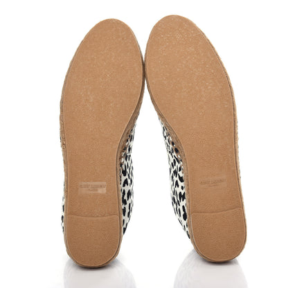 Saint Laurent Canvas Leopard Print Espadrilles 40 Latte Black 6 of 13
