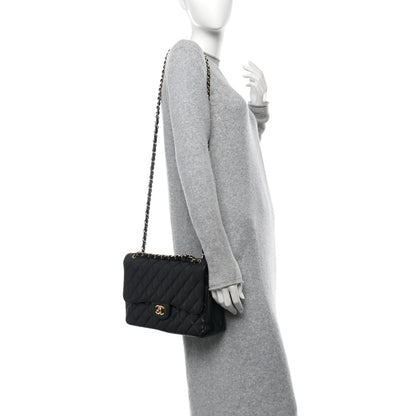 Chanel Caviar Quilted Jumbo Double Flap Black 2 of 11