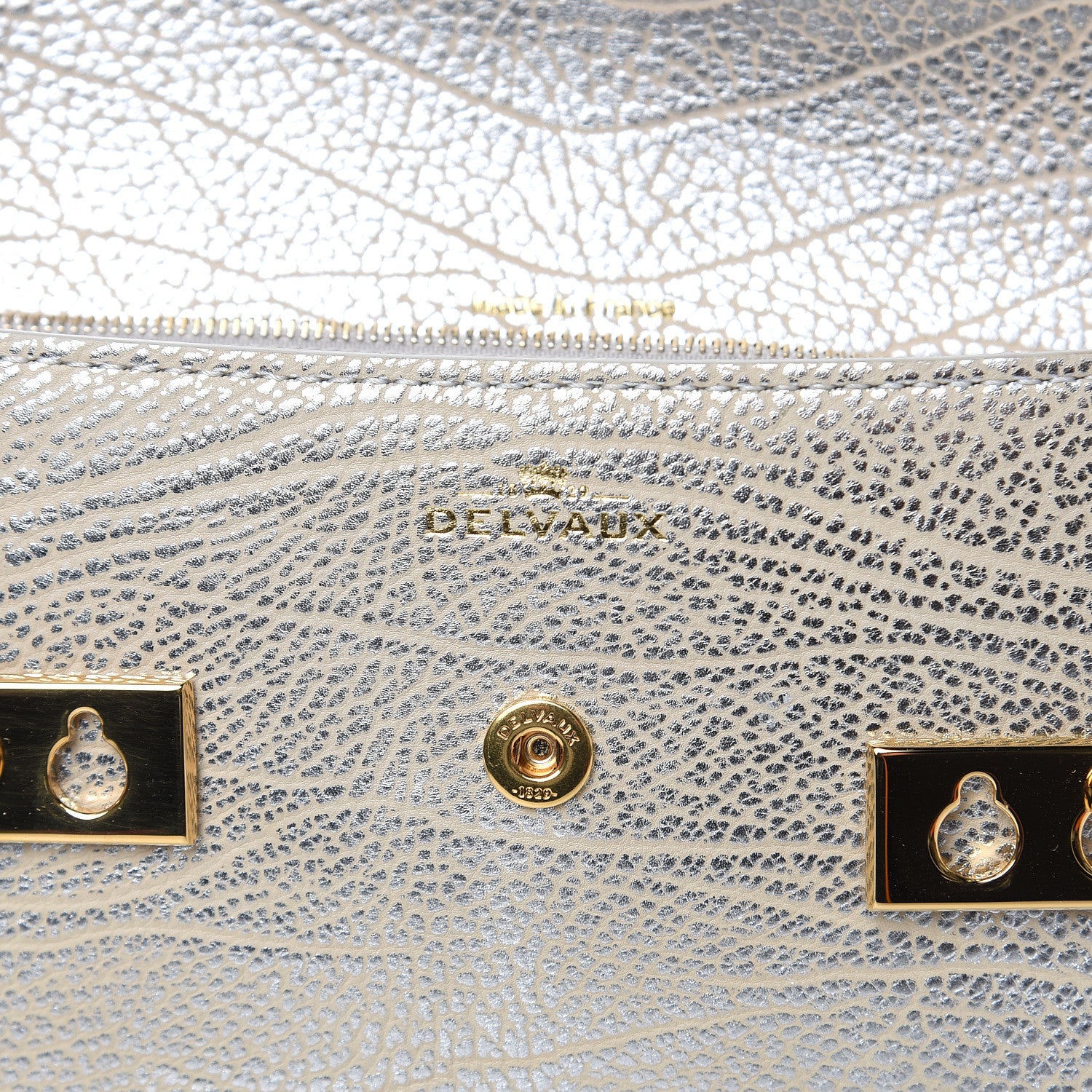 Delvaux Metallic Crispy Calfskin Tempete Pochette Antique Silver 7 of 7
