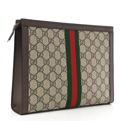 Gucci GG Supreme Monogram Web Ophidia Pouch Brown 3 of 7