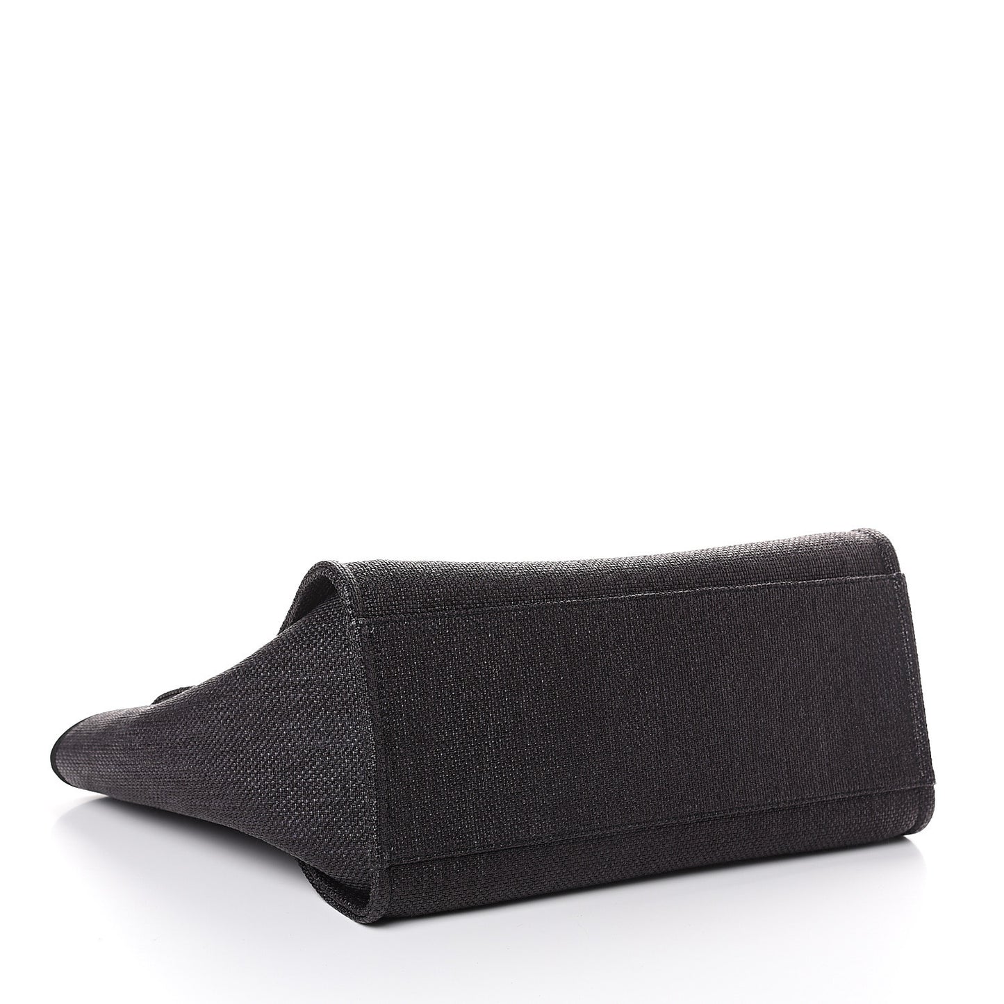 Woven Straw Raffia Medium Deauville Tote Black