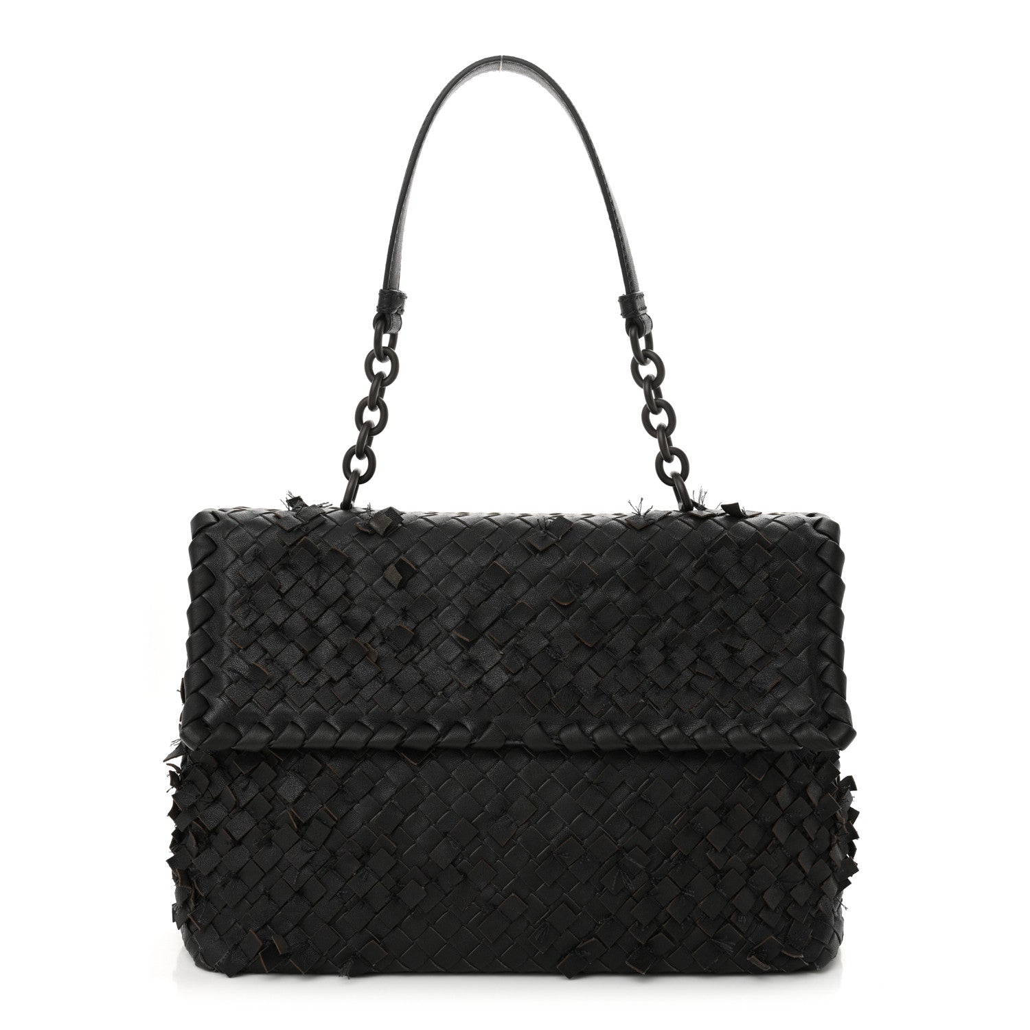 Bottega Veneta Nappa Intrecciato Fringe Flap Grey 1 of 13