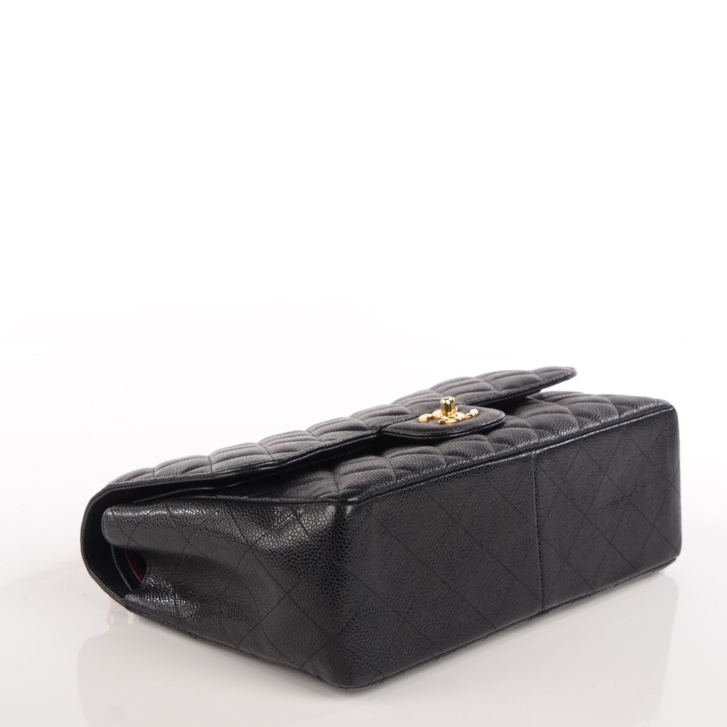 Caviar Quilted Jumbo Double Flap Black