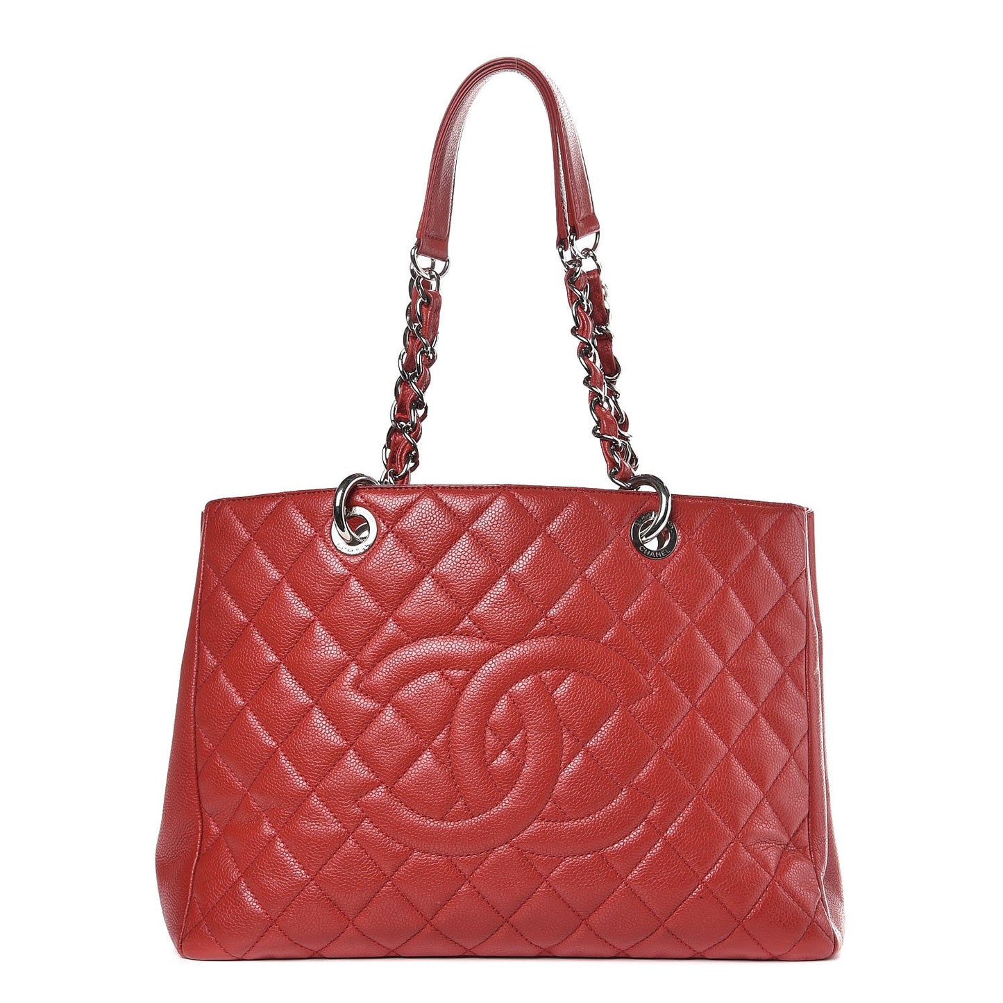 Caviar Quilted Grand Shopping Tote GST Red