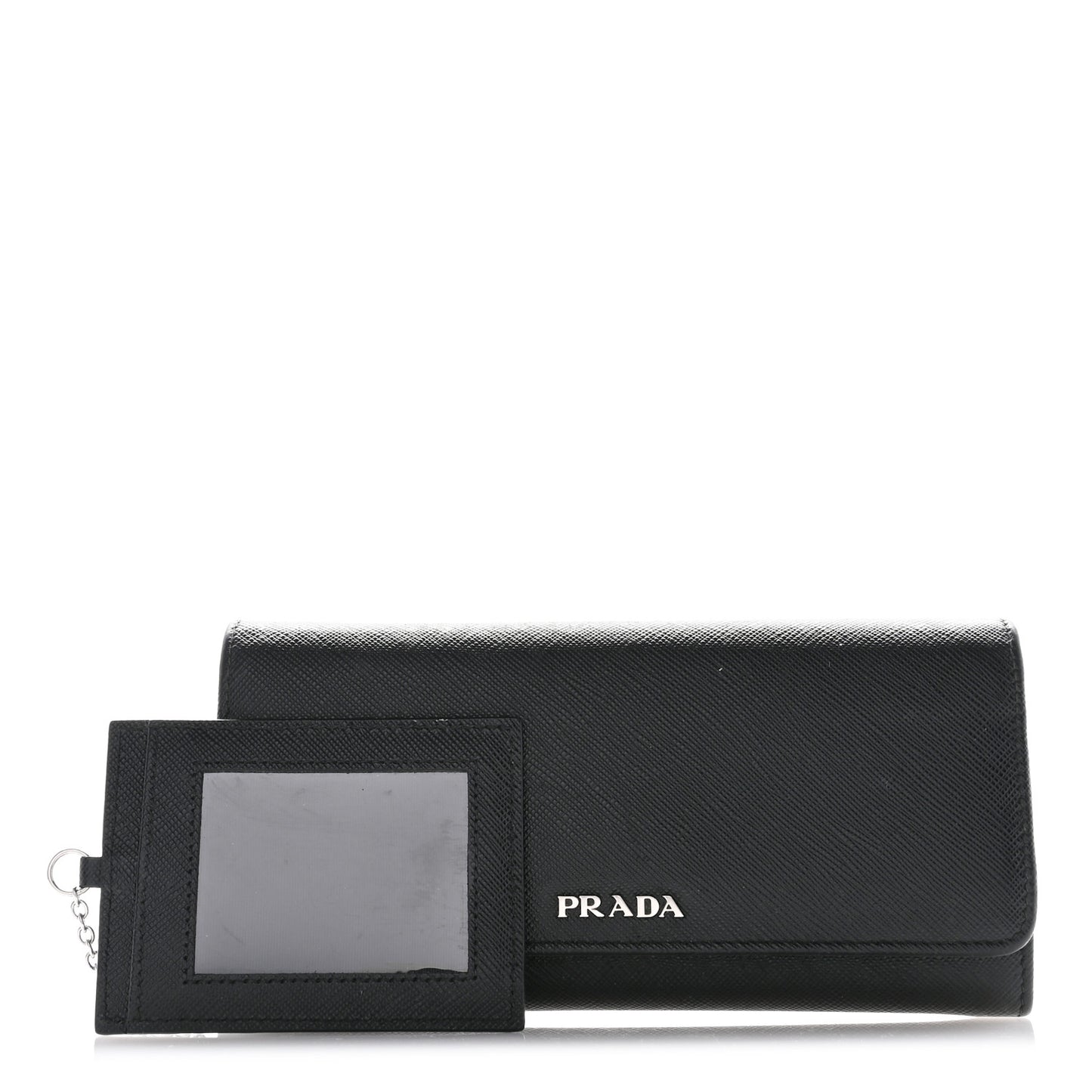 Saffiano Metal Continental Flap Travel Wallet Black