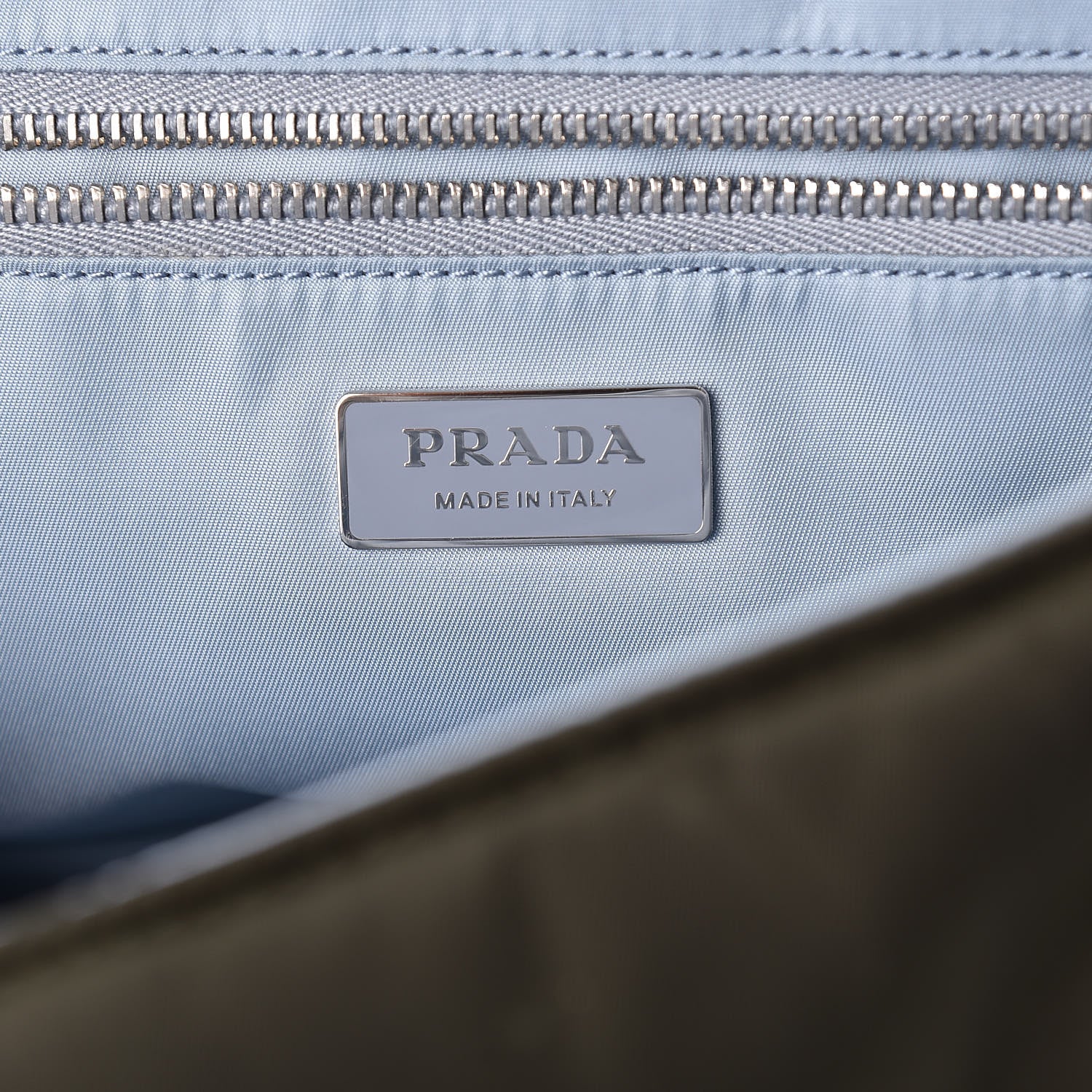 Prada Nylon Tessuto Studded Small Etiquette Bag Militare Astrale 7 of 9