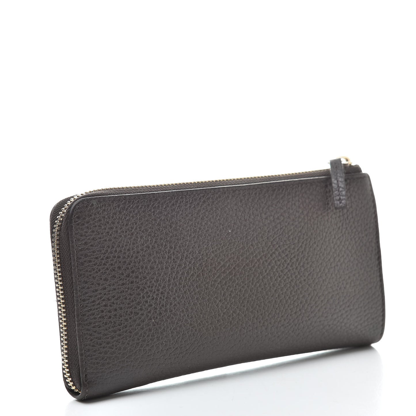 Pebbled Calfskin Donna Long Wallet Grey Field