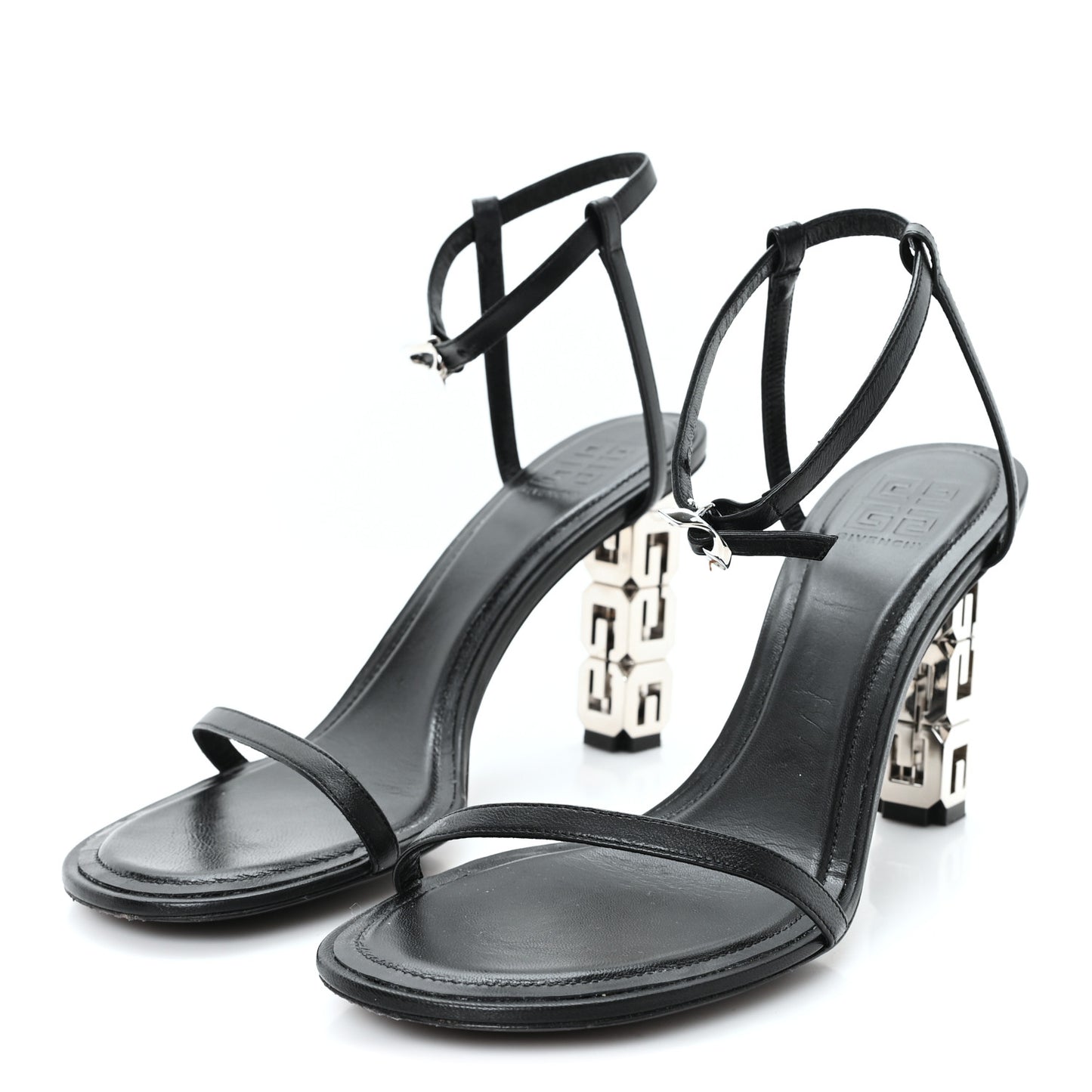 Smooth Nappa G Cube 105mm Sandals 40 Black