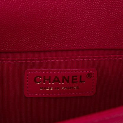 Chanel Caviar Quilted Medium Boy Flap Fuchsia 6 of 7