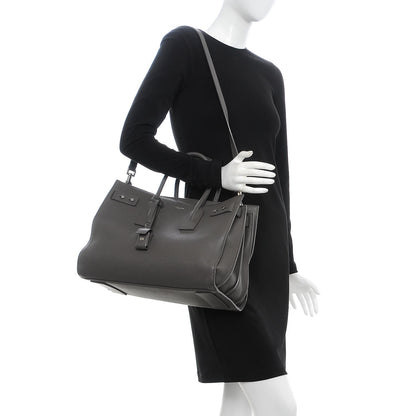 Saint Laurent Grained Calfskin Medium Supple Sac De Jour Kaki Militaire 2 of 11