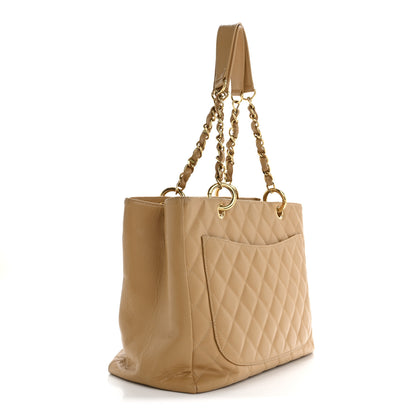 Chanel Caviar Quilted Grand Shopping Tote GST Dark Beige 3 of 16