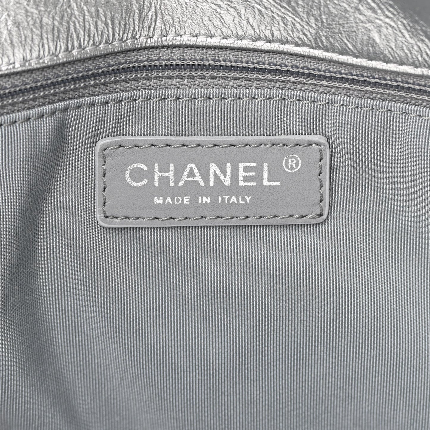 Metallic Crackled Calfskin Quilted Large Big Bang Hobo Silver