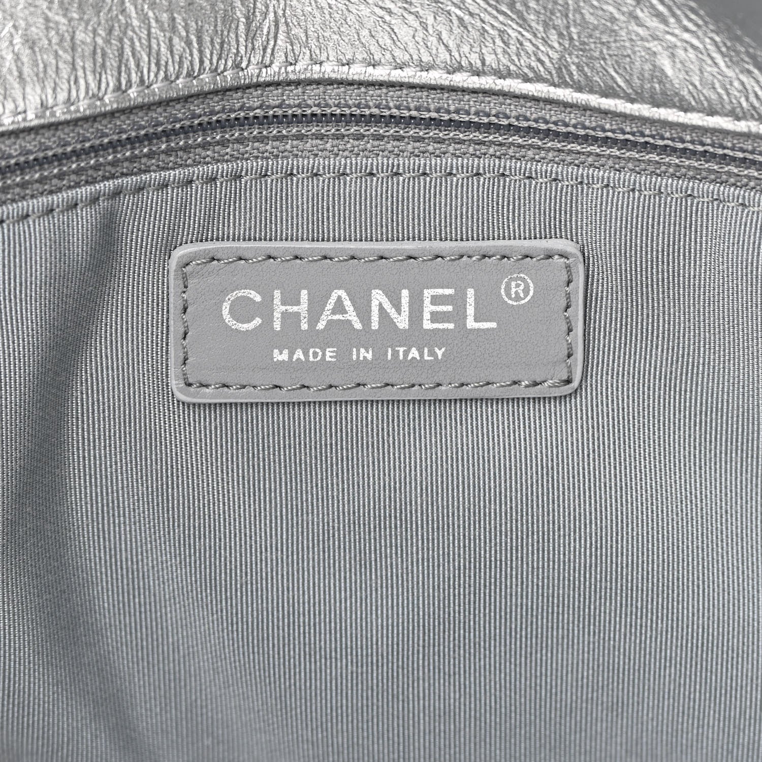 Chanel Metallic Crackled Calfskin Quilted Large Big Bang Hobo Silver 5 of 14