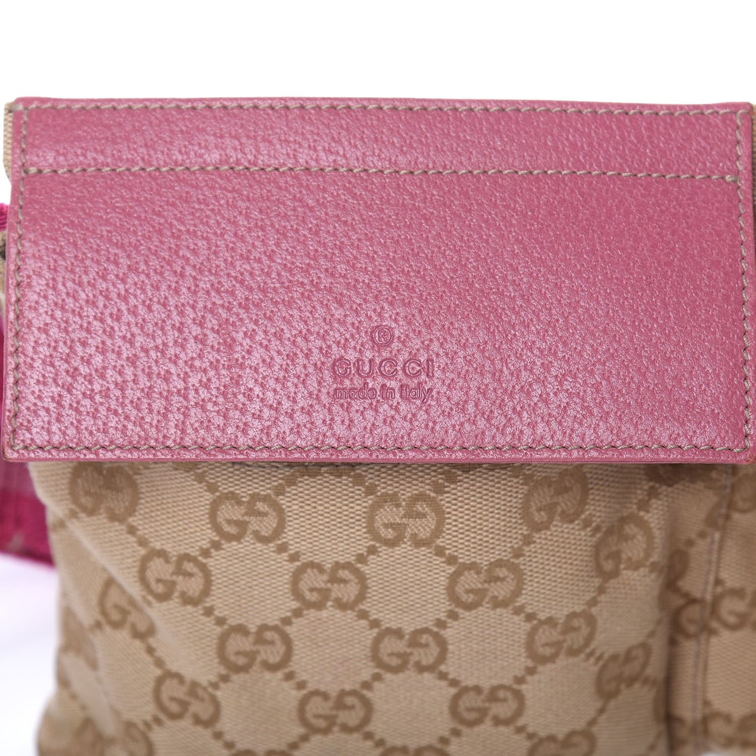 Gucci GG Monogram Web Double Pocket Belt Bag Pink 10 of 10