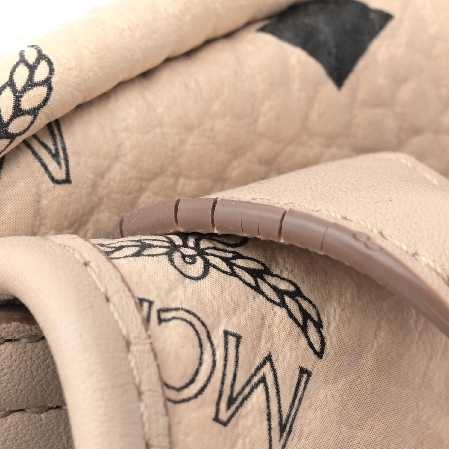 MCM Visetos Medium Studded Stark Backpack Beige 13 of 14