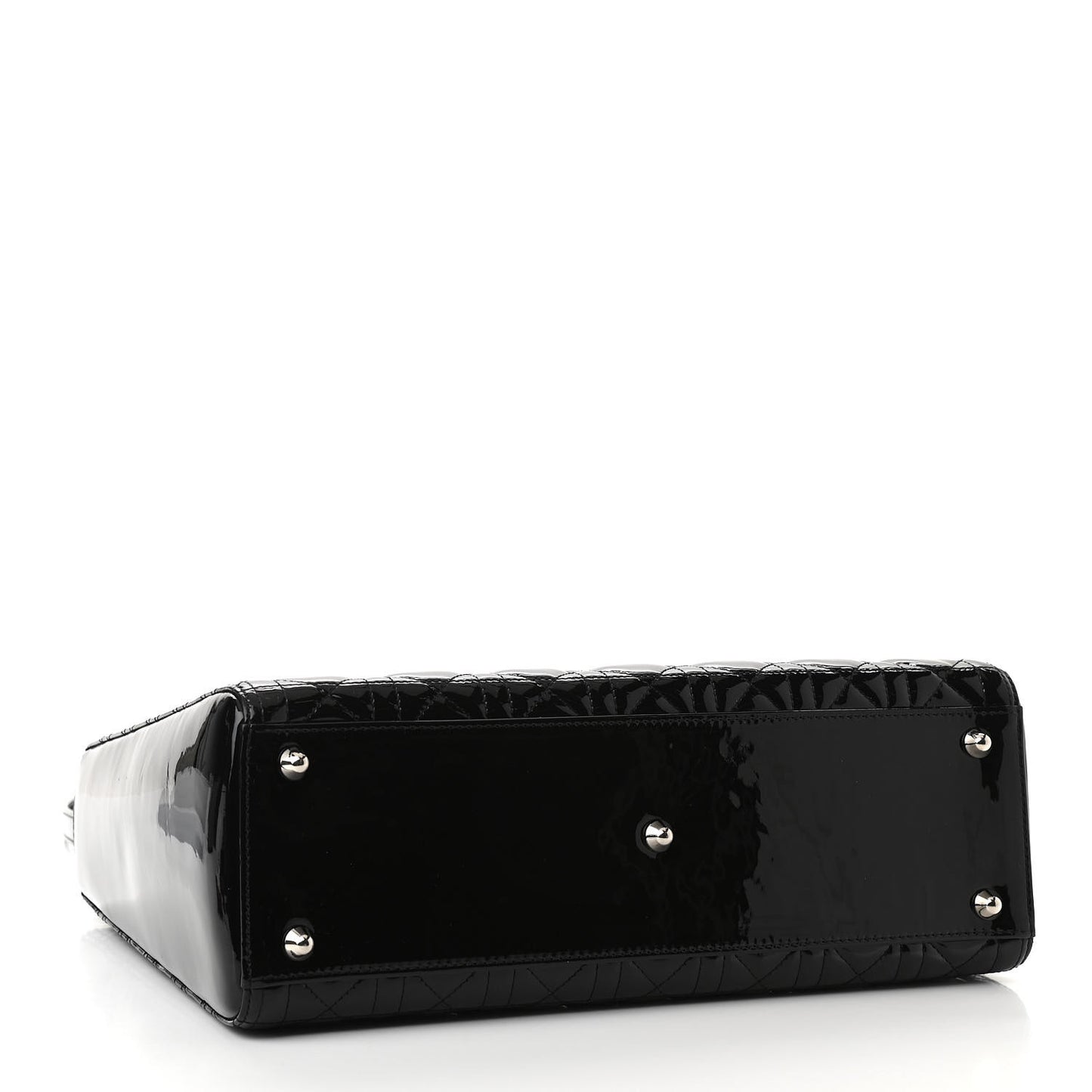 Patent Cannage Large Lady Dior Black
