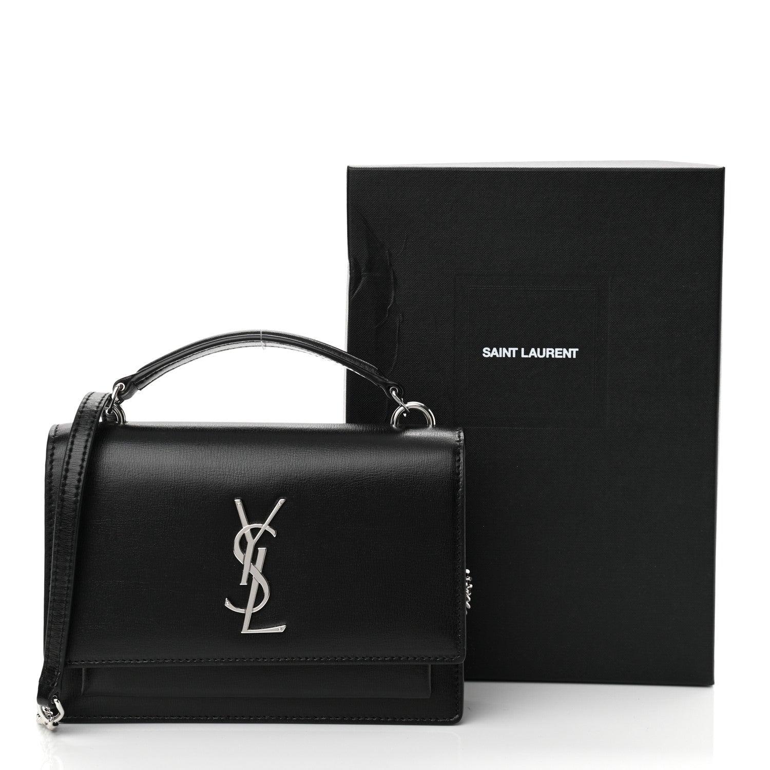 Saint Laurent Calfskin Monogram Sunset Chain Wallet Black 10 of 10