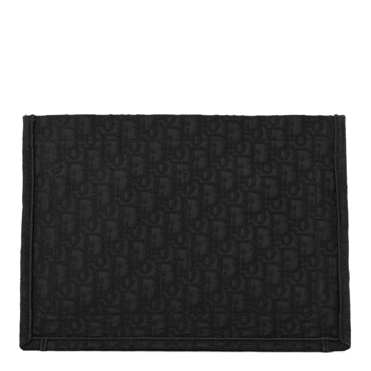 Canvas Satin Embroidered Book Tote Insert Black