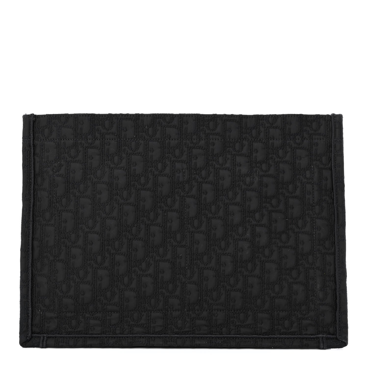 Christian Dior Canvas Satin Embroidered Book Tote Insert Black 1 of 10