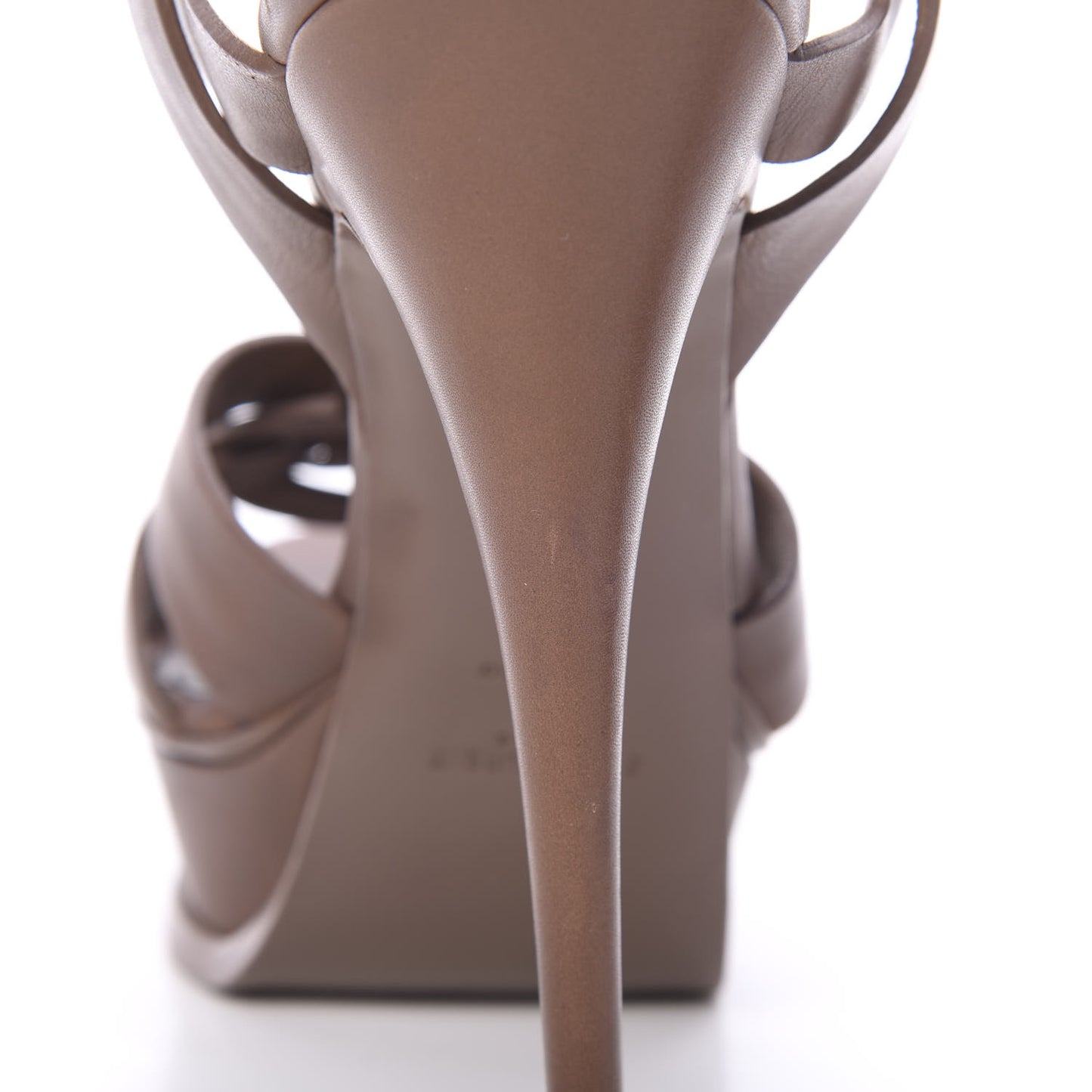 Calfskin Tribute 105 Platform Sandals 40.5 Dark Cuoio