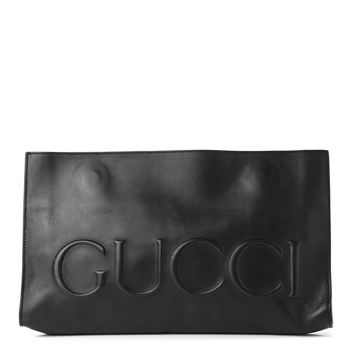 Gucci Calfskin Embossed XL Clutch Black 1 of 8